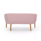 Causeuse de style Mid-Century Modern, canapé rembourré avec surpiqûres passepoilées, dossier incurvé et pieds en bois d'hévéa, 2 places