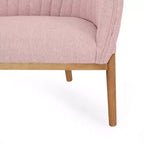 Causeuse de style Mid-Century Modern, canapé rembourré avec surpiqûres passepoilées, dossier incurvé et pieds en bois d'hévéa, 2 places