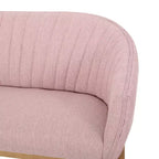 Causeuse de style Mid-Century Modern, canapé rembourré avec surpiqûres passepoilées, dossier incurvé et pieds en bois d'hévéa, 2 places