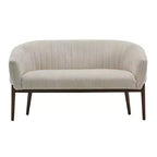 Causeuse de style Mid-Century Modern, canapé rembourré avec surpiqûres passepoilées, dossier incurvé et pieds en bois d'hévéa, 2 places