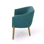 Causeuse de style Mid-Century Modern, canapé rembourré avec surpiqûres passepoilées, dossier incurvé et pieds en bois d'hévéa, 2 places