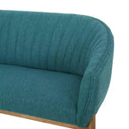 Causeuse de style Mid-Century Modern, canapé rembourré avec surpiqûres passepoilées, dossier incurvé et pieds en bois d'hévéa, 2 places