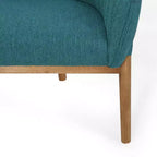Causeuse de style Mid-Century Modern, canapé rembourré avec surpiqûres passepoilées, dossier incurvé et pieds en bois d'hévéa, 2 places