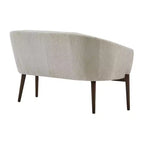 Causeuse de style Mid-Century Modern, canapé rembourré avec surpiqûres passepoilées, dossier incurvé et pieds en bois d'hévéa, 2 places