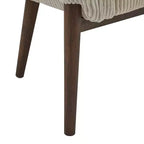 Causeuse de style Mid-Century Modern, canapé rembourré avec surpiqûres passepoilées, dossier incurvé et pieds en bois d'hévéa, 2 places