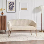 Christopher Knight Home Cheney Contemporary Channel Stitch Upholstered Loveseat with Curved Back