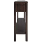 Console d'entrée rustique avec 4 tiroirs et étagère inférieure, 152 cm de large, pin et MDF