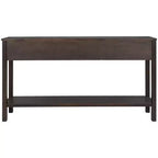 Console d'entrée rustique avec 4 tiroirs et étagère inférieure, 152 cm de large, pin et MDF
