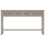 Console d'entrée rustique avec 4 tiroirs et étagère inférieure, 152 cm de large, pin et MDF