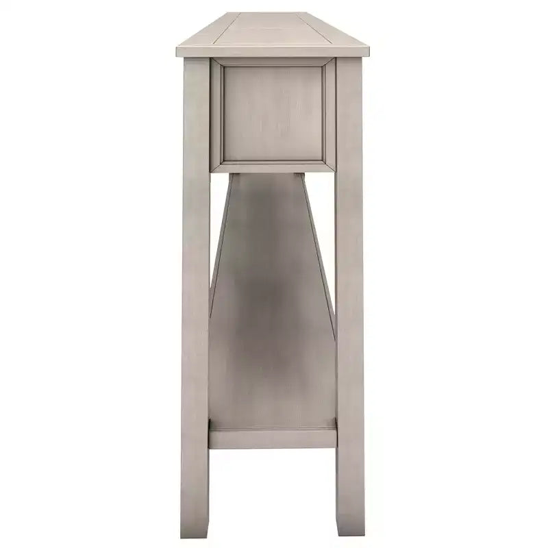 Rustic Entryway Console Table with 4 Drawers and Bottom Shelf, 60"W, Pine & MDF