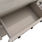 Console d'entrée rustique avec 4 tiroirs et étagère inférieure, 152 cm de large, pin et MDF