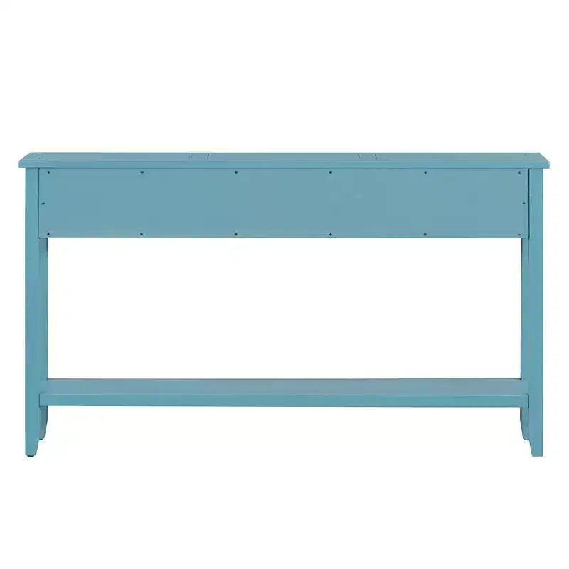 Rustic Entryway Console Table with 4 Drawers and Bottom Shelf, 60"W, Pine & MDF
