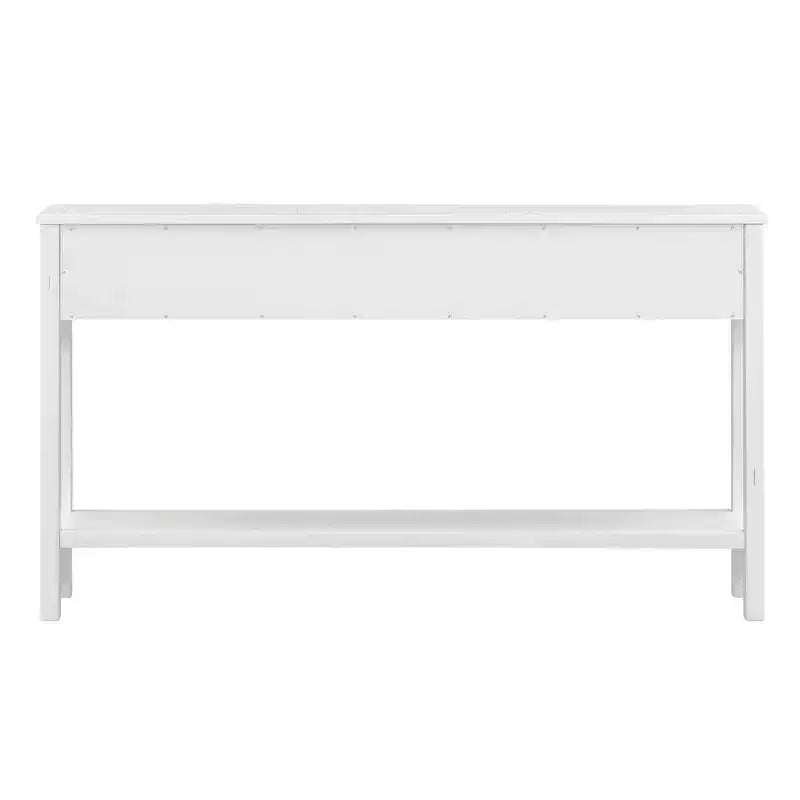 Rustic Entryway Console Table with 4 Drawers and Bottom Shelf, 60"W, Pine & MDF