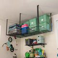 4' x 8' Overhead Garage Storage Rack with Hooks, Holds 700 lbs