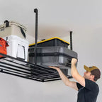 Porte-bagages de garage aérien 4' x 8' avec crochets, supporte 317,5 kg