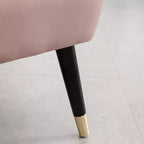 Fauteuil d'appoint en velours, fauteuil contemporain rembourré avec dossier incurvé, rembourrage en mousse dense et pieds en bois d'hévéa noir, rose