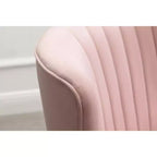 Fauteuil d'appoint en velours, fauteuil contemporain rembourré avec dossier incurvé, rembourrage en mousse dense et pieds en bois d'hévéa noir, rose