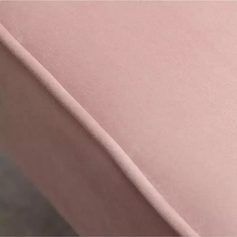 Velvet Accent Chair, Contemporary Upholstered Armchair with Curved Back, Dense Foam Padding & Black Rubberwood Legs, Pink