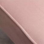 Fauteuil d'appoint en velours, fauteuil contemporain rembourré avec dossier incurvé, rembourrage en mousse dense et pieds en bois d'hévéa noir, rose