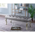 Roundhill Furniture Decor Maxem Tufted Faux Leather Upholstered Seat with Nailhead Trim Bench