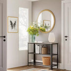 VASAGLE 40 Industrial Console Table, 3 Tier Entryway Table with Storage Shelf, Narrow Sofa Table