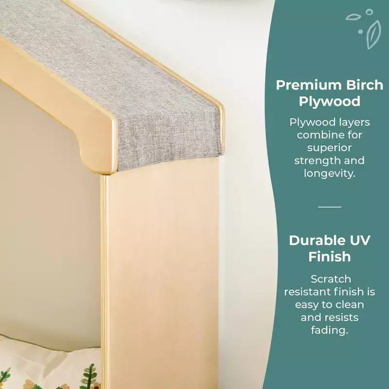 Kids' Reading Nook with Storage, Children's Bookshelf Bench with 4 Cubbies & 2 Fabric Bins, Ages 3-9