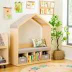 Guidecraft EdQ Kids' Reading Nook - White: Children's Bookshelf Storage Bench with Cubbies and Bins