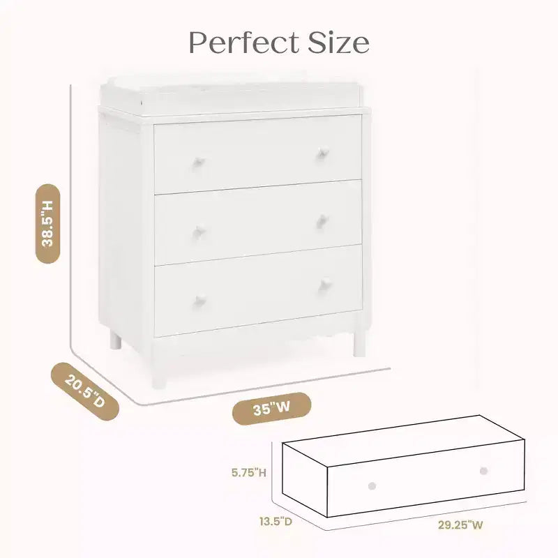 3 Drawer Dresser with Changing Top