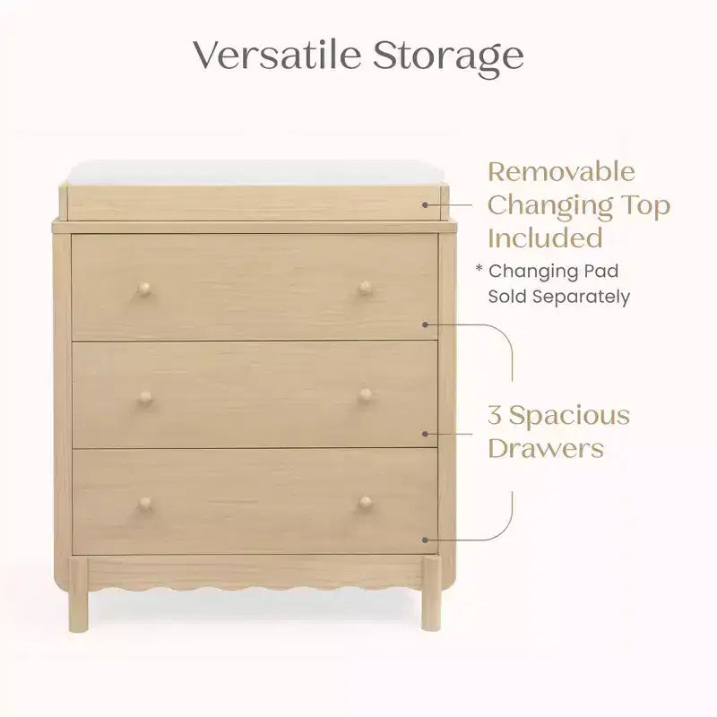3 Drawer Dresser with Changing Top