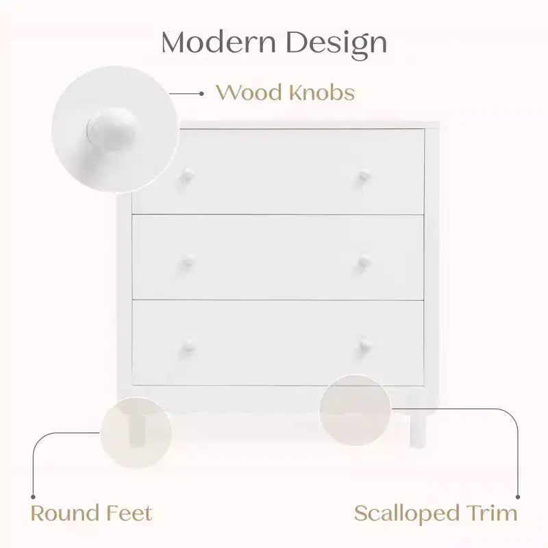 3 Drawer Dresser with Changing Top