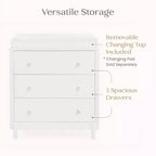 Commode à 3 tiroirs avec plan à langer