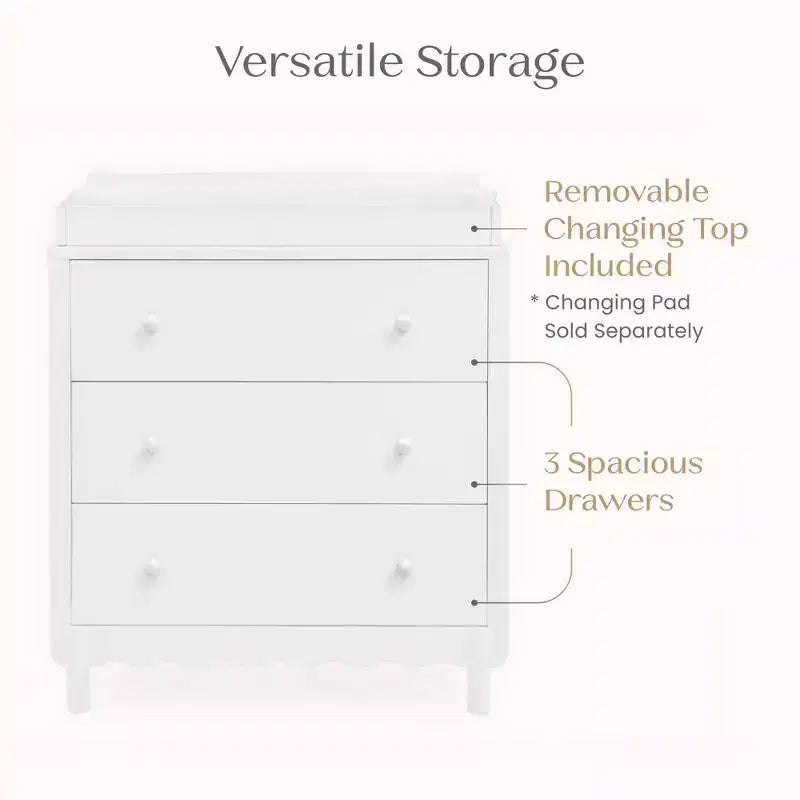 3 Drawer Dresser with Changing Top