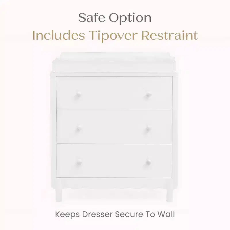 3 Drawer Dresser with Changing Top