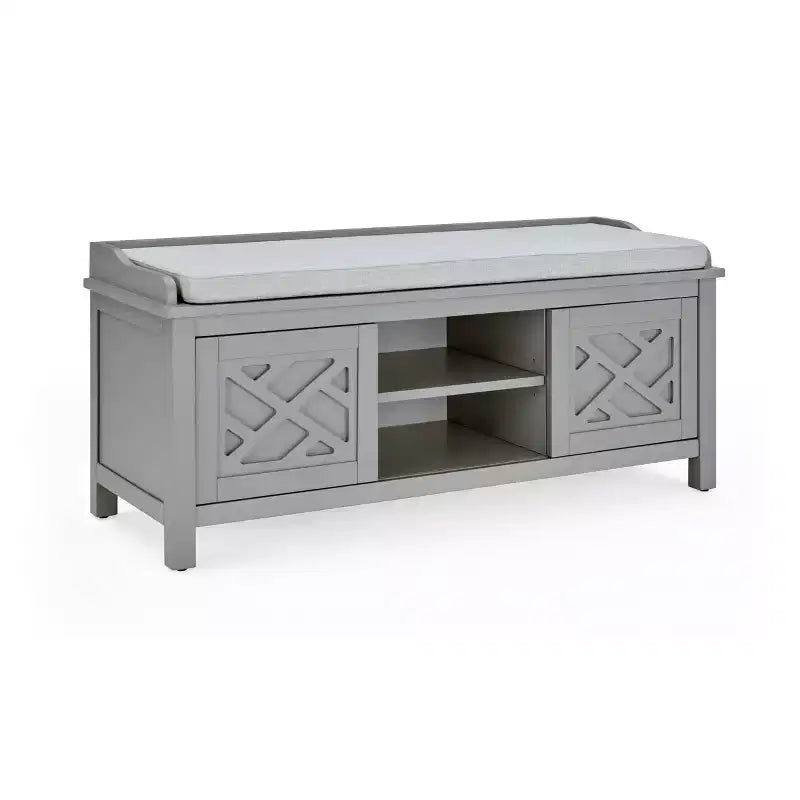 45" Middlebury Wood Storage Bench with Removable Cushion