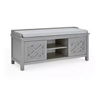 Banc de rangement en bois Middlebury de 45 po avec coussin amovible