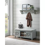Banc de rangement en bois Middlebury de 45 po avec coussin amovible