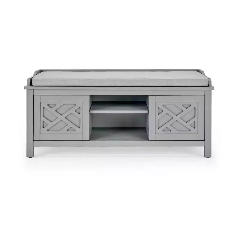 45" Middlebury Wood Storage Bench with Removable Cushion