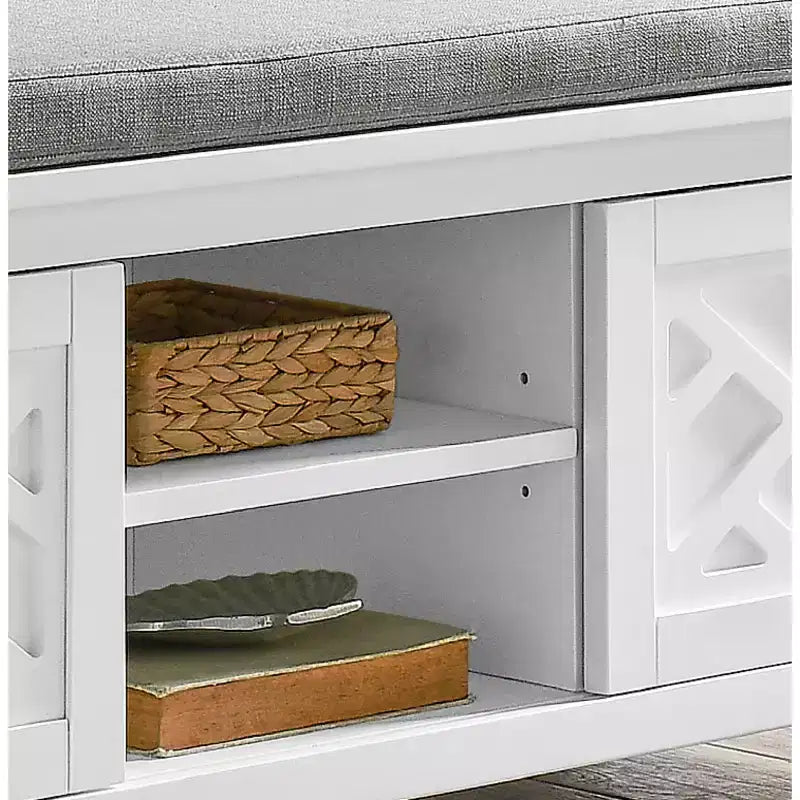 45" Middlebury Wood Storage Bench with Removable Cushion
